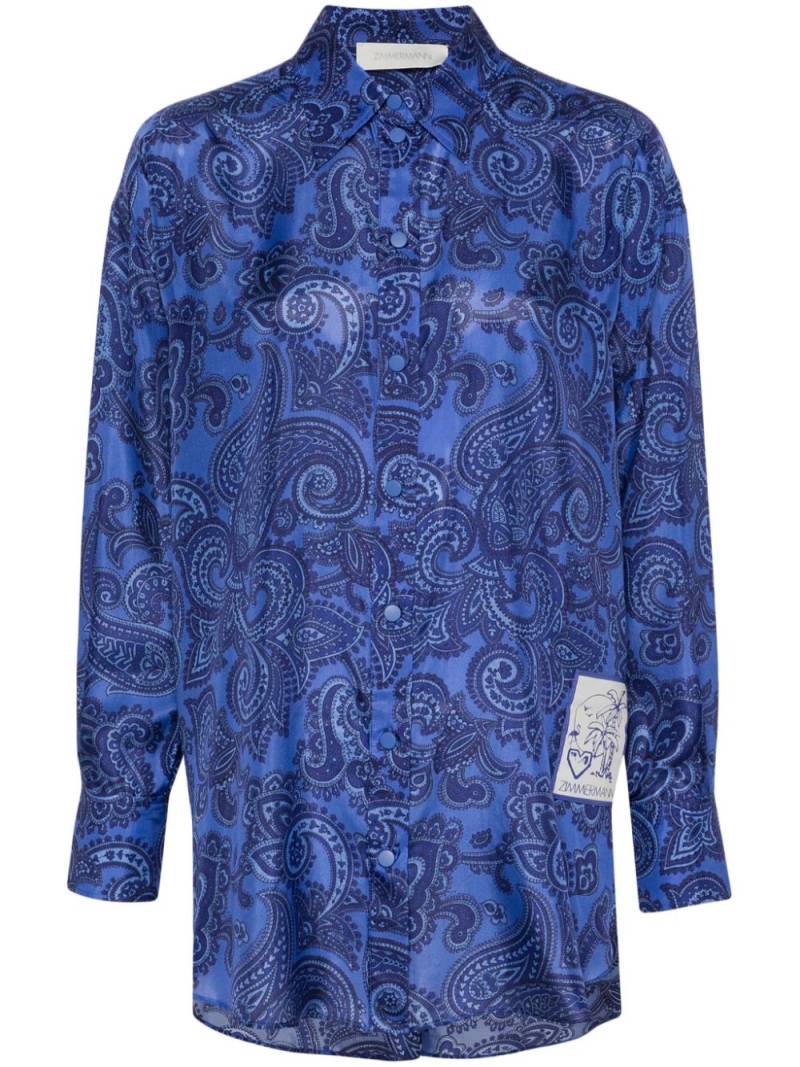 ZIMMERMANN Ottie silk shirt - Blue von ZIMMERMANN