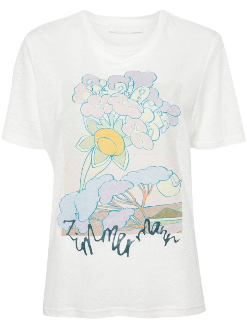 ZIMMERMANN Pop illustration-style print T-shirt - White von ZIMMERMANN