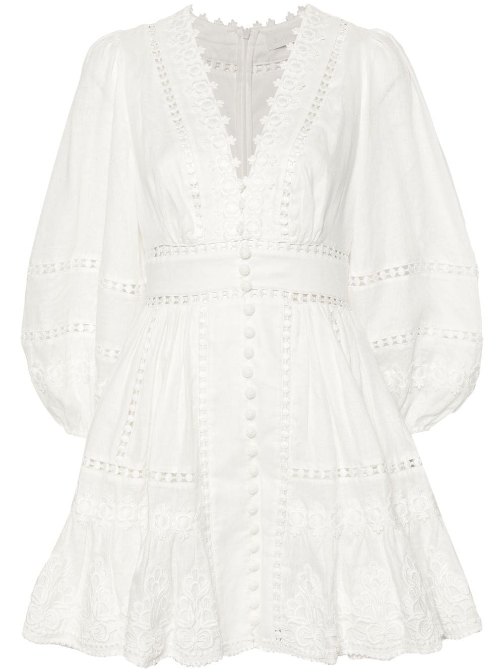 ZIMMERMANN Pop linen mini dress - White von ZIMMERMANN