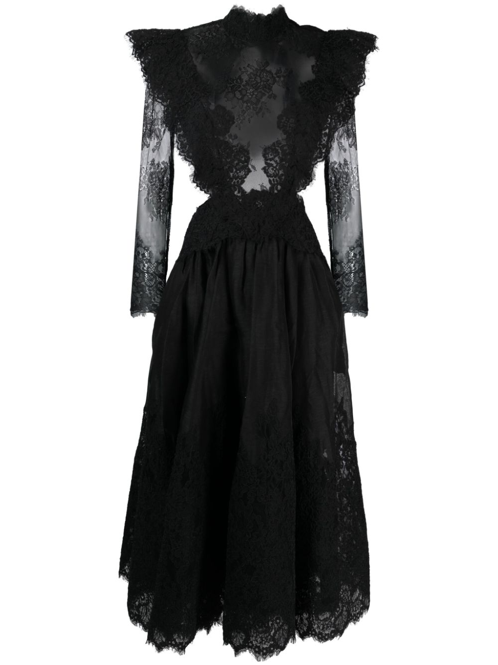 ZIMMERMANN Sensory lace flared dress - Black von ZIMMERMANN