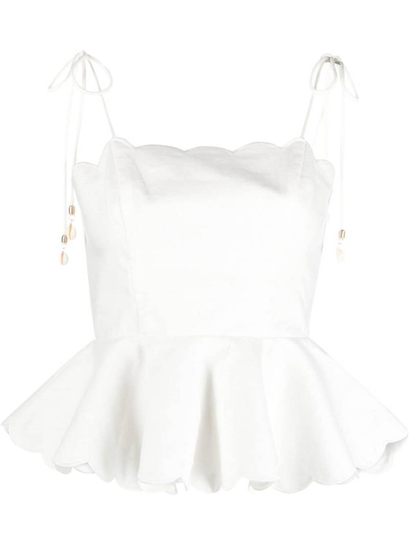 ZIMMERMANN Tiggy scalloped vest top - White von ZIMMERMANN