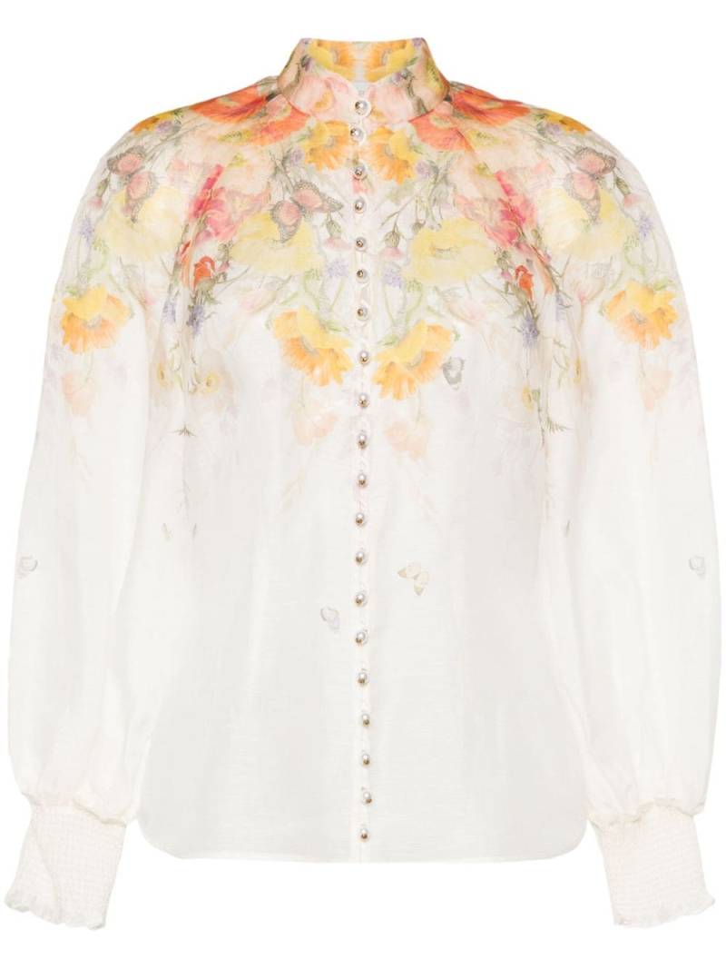 ZIMMERMANN Tranquillity floral-print blouse - White von ZIMMERMANN