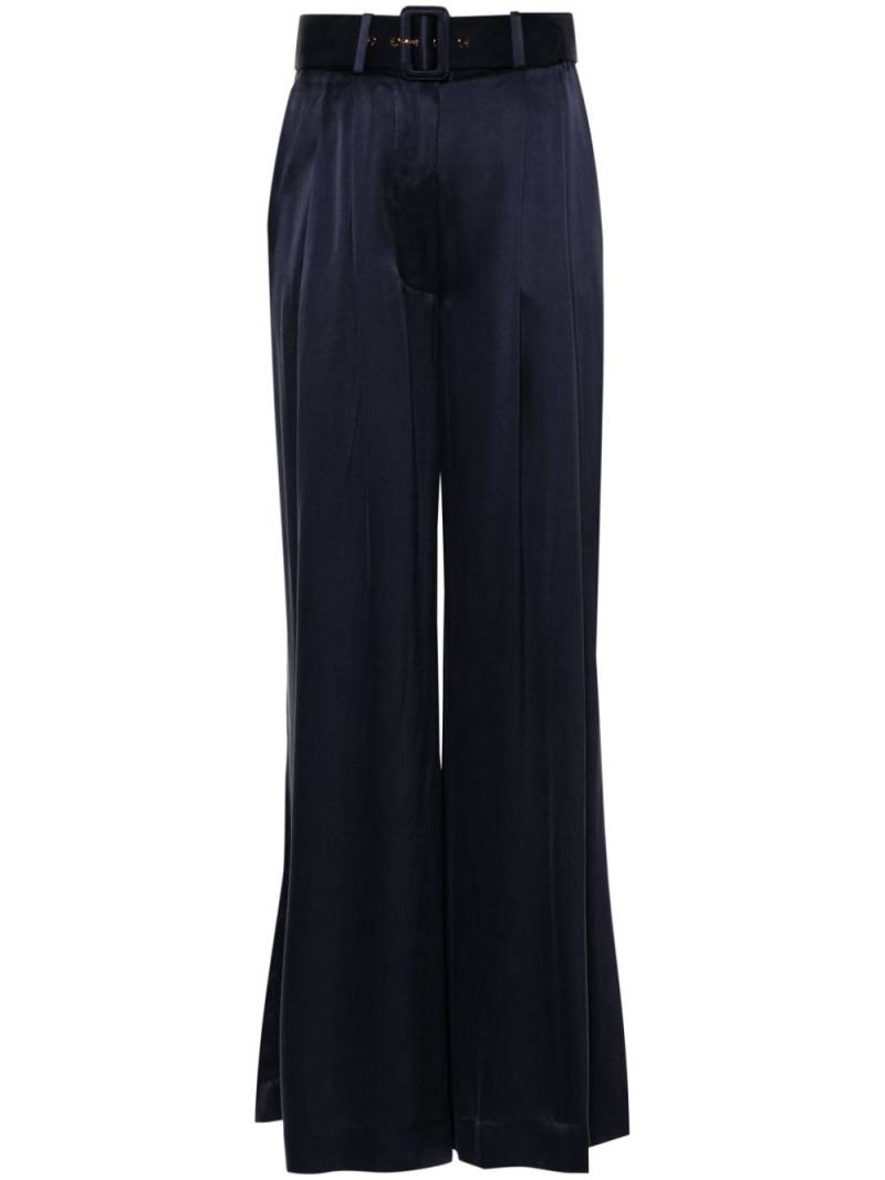 ZIMMERMANN Tuck silk palazzo pants - Blue von ZIMMERMANN