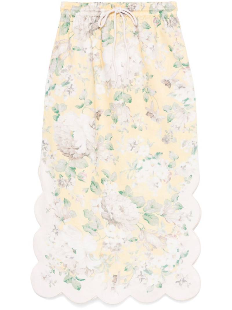 ZIMMERMANN acacia scallop midi skirt - Neutrals von ZIMMERMANN