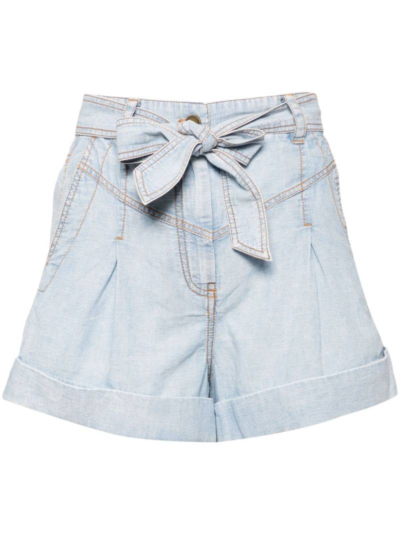 ZIMMERMANN belted denim shorts - Blue von ZIMMERMANN