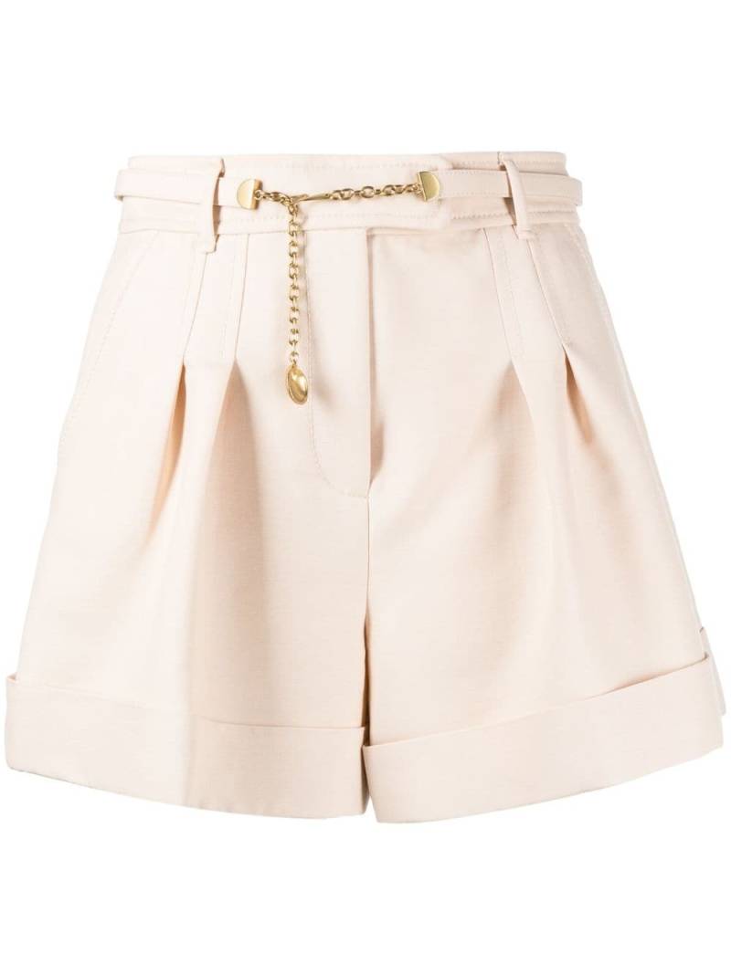 ZIMMERMANN belted waist wool-blend shorts - Neutrals von ZIMMERMANN