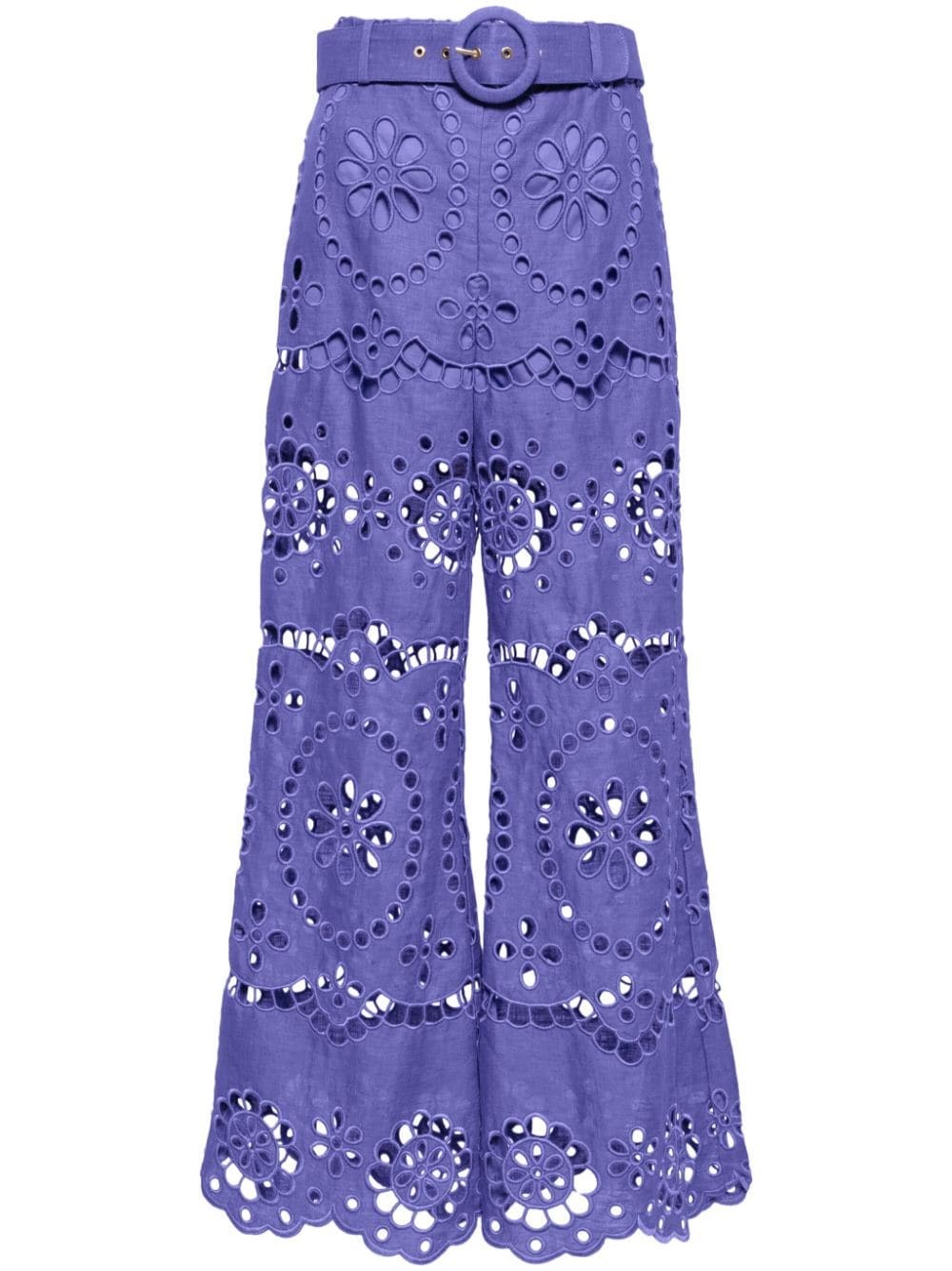 ZIMMERMANN broderie anglaise cropped trousers - Purple von ZIMMERMANN