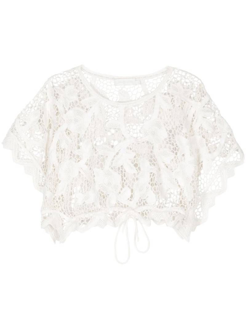 ZIMMERMANN cropped cord-lace top - White von ZIMMERMANN