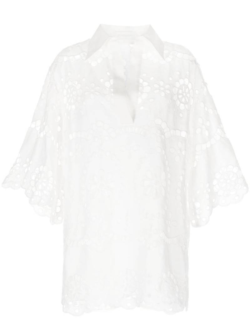 ZIMMERMANN floral-embroidered blouse - White von ZIMMERMANN