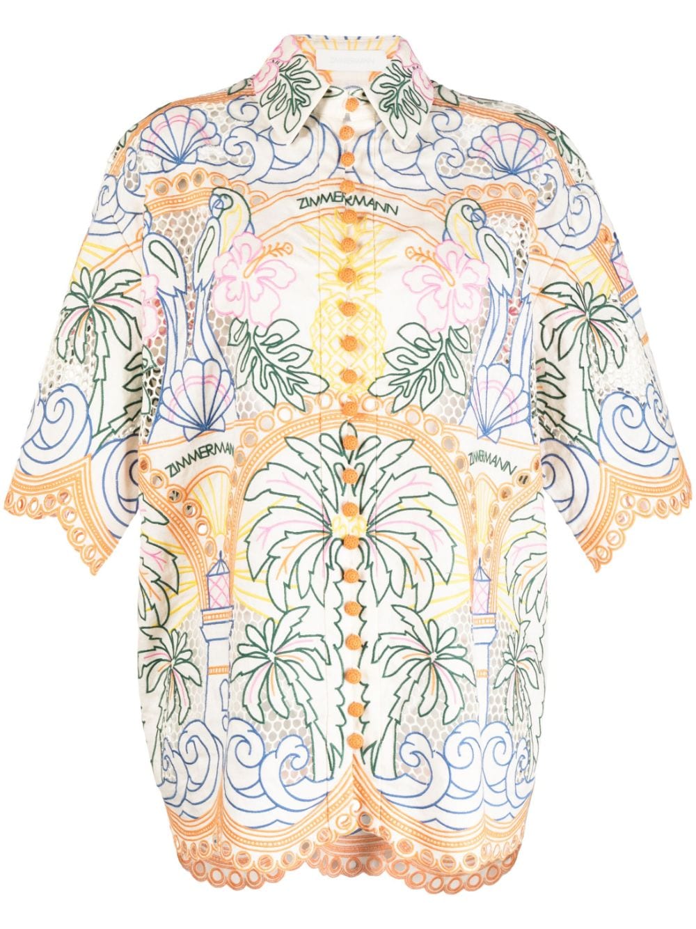 ZIMMERMANN graphic-print cut-out top - Multicolour von ZIMMERMANN