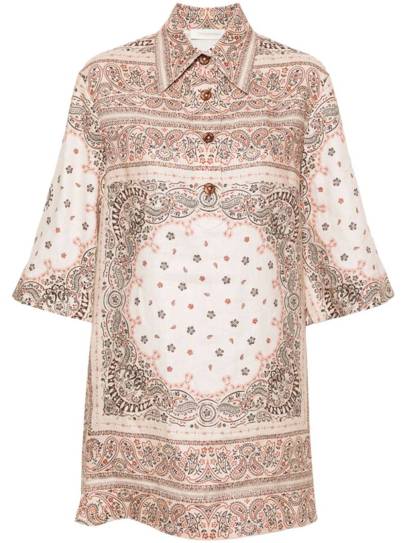 ZIMMERMANN linen tunic dress - Neutrals von ZIMMERMANN