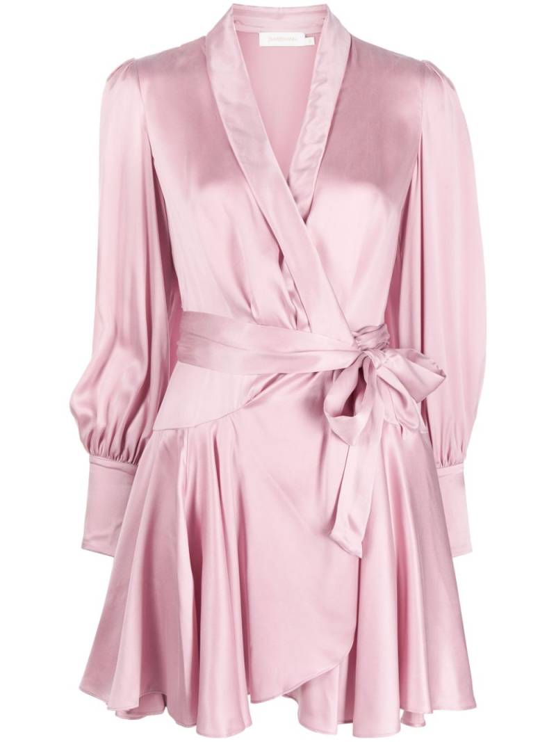 ZIMMERMANN long-sleeve wrap silk minidress - Pink von ZIMMERMANN