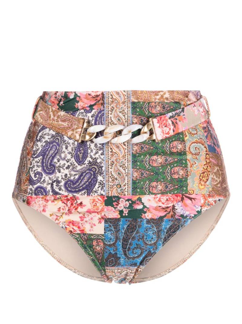 ZIMMERMANN mix-print bikini bottoms - Neutrals von ZIMMERMANN