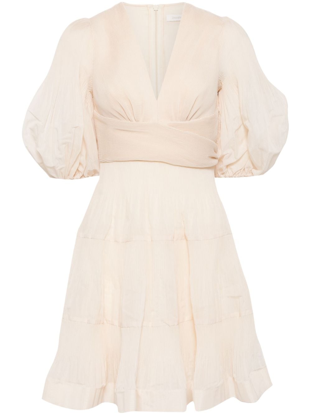 ZIMMERMANN pleated mini dress - Neutrals von ZIMMERMANN