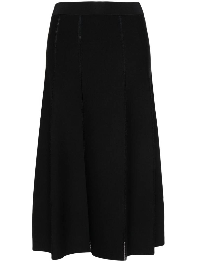 ZIMMERMANN ribbed-knit A-line midi skirt - Black von ZIMMERMANN