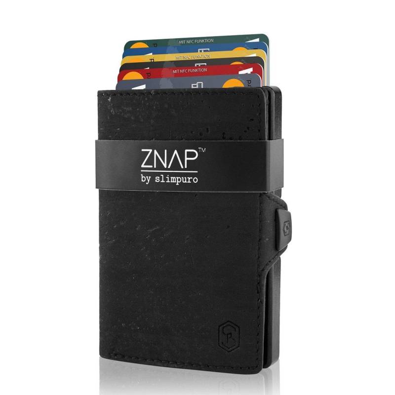 Znap Geldbörse Korkleder Schwarz Für 8 Karten Herren Blau ONE SIZE von ZNAP