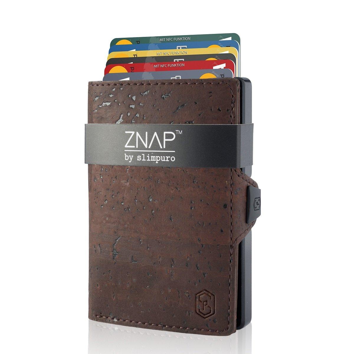 ZNAP -  Geldbörse Korkleder Braun für 8 Karten, Herren, Braun, One Size von ZNAP