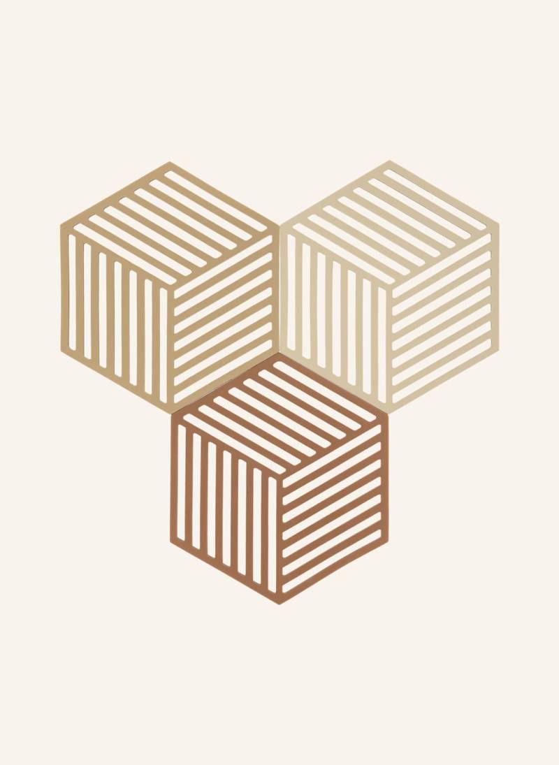 Zone Denmark 3er-Set Untersetzer Hexagon beige von ZONE DENMARK