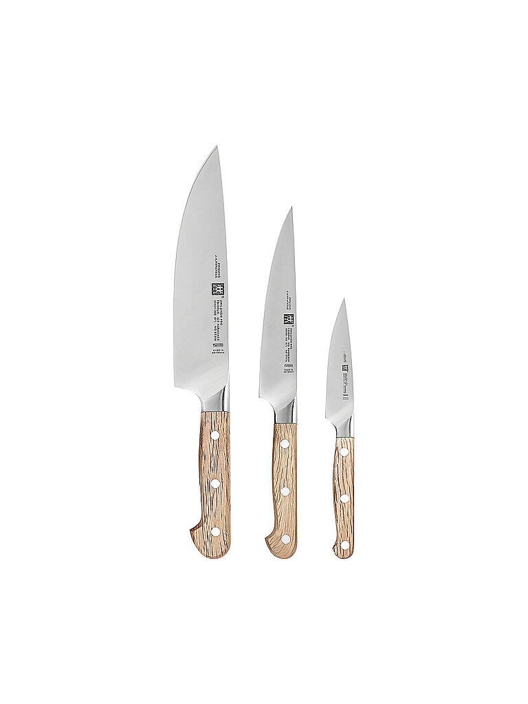 ZWILLING Messerset 3-teilig PRO WOOD Steineiche braun von ZWILLING