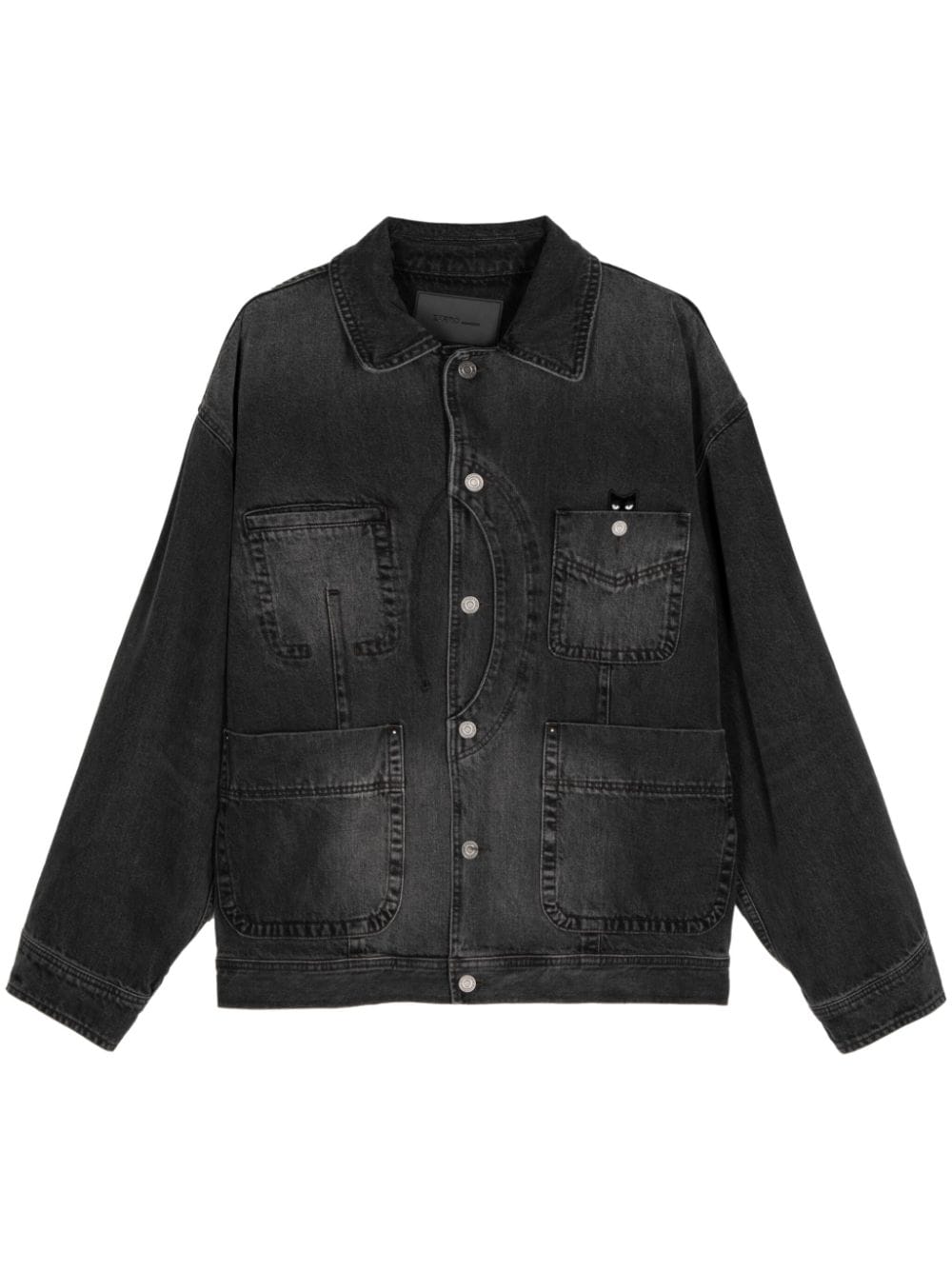 ZZERO BY SONGZIO Panther Crescent denim jacket - Black von ZZERO BY SONGZIO