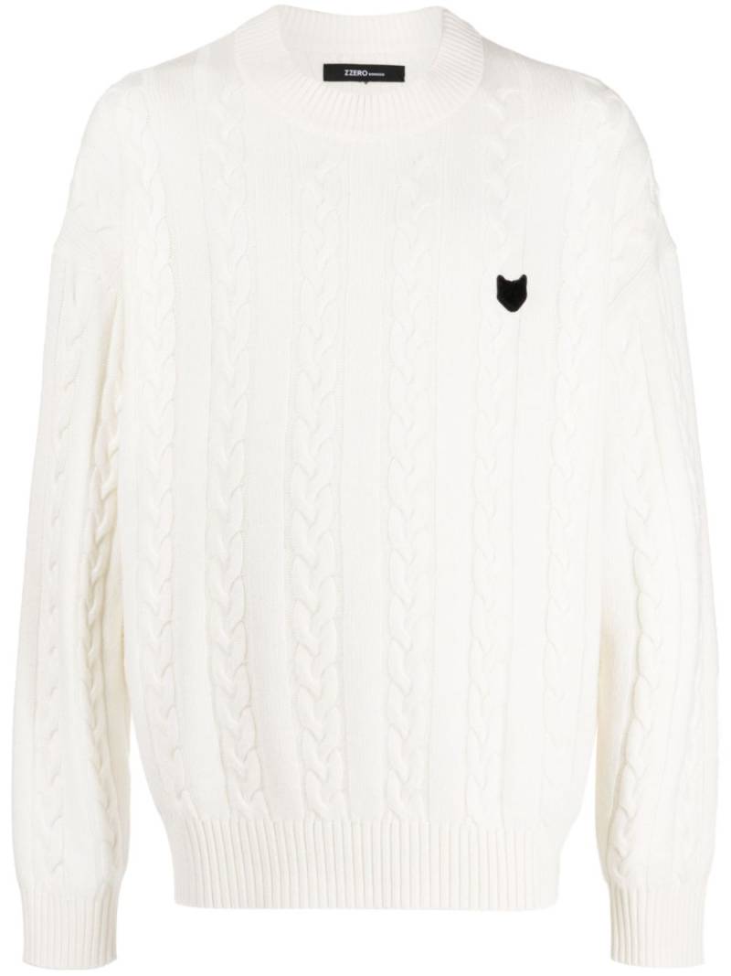 ZZERO BY SONGZIO Panther cable-knit jumper - Neutrals von ZZERO BY SONGZIO