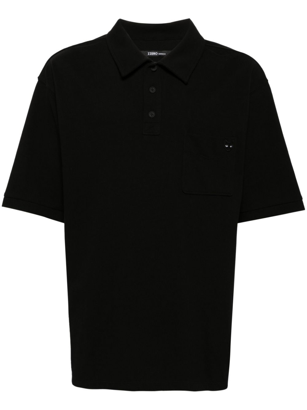 ZZERO BY SONGZIO embroidered-logo piqué polo shirt - Black von ZZERO BY SONGZIO