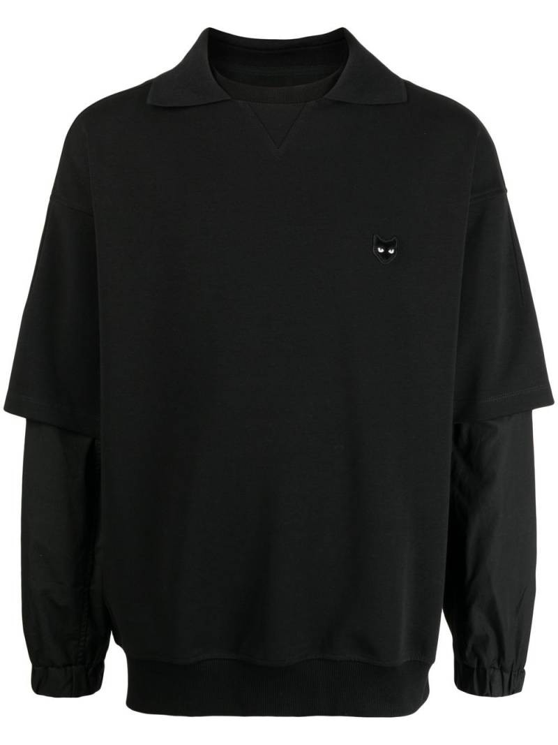 ZZERO BY SONGZIO layered-effect collared T-shirt - Black von ZZERO BY SONGZIO