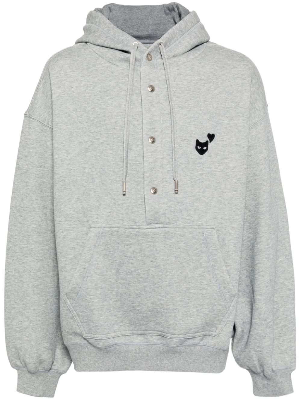 ZZERO BY SONGZIO love panther multi snap hoodies - Grey von ZZERO BY SONGZIO