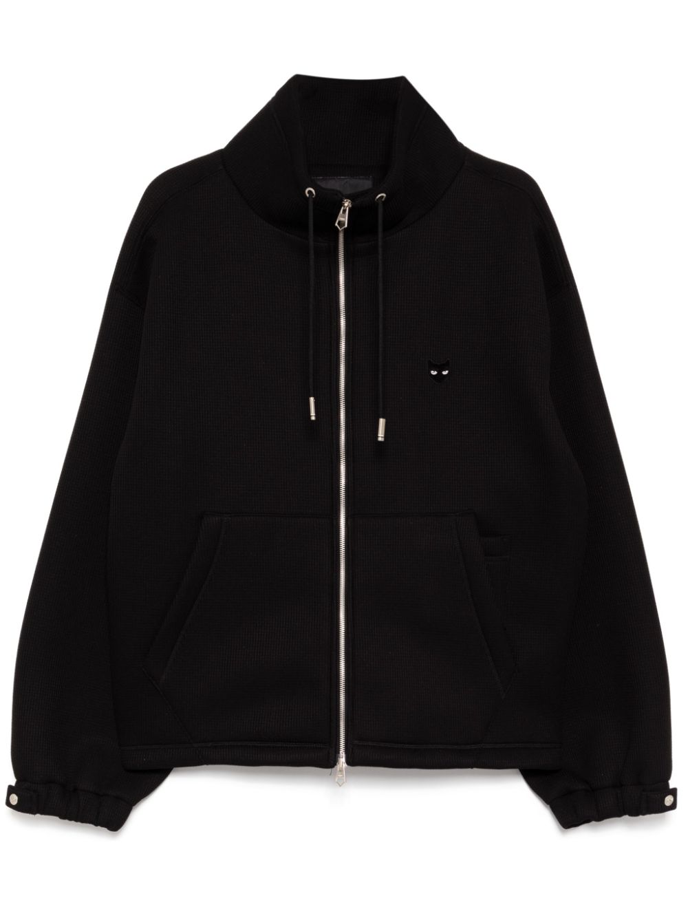 ZZERO BY SONGZIO panther waffle zip-up jacket - Black von ZZERO BY SONGZIO