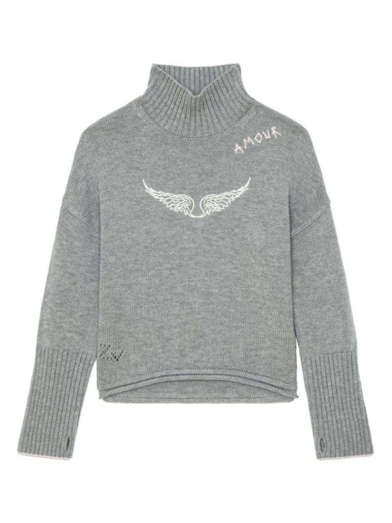 Zadig & Voltaire Kids distressed sweater - Grey von Zadig & Voltaire Kids