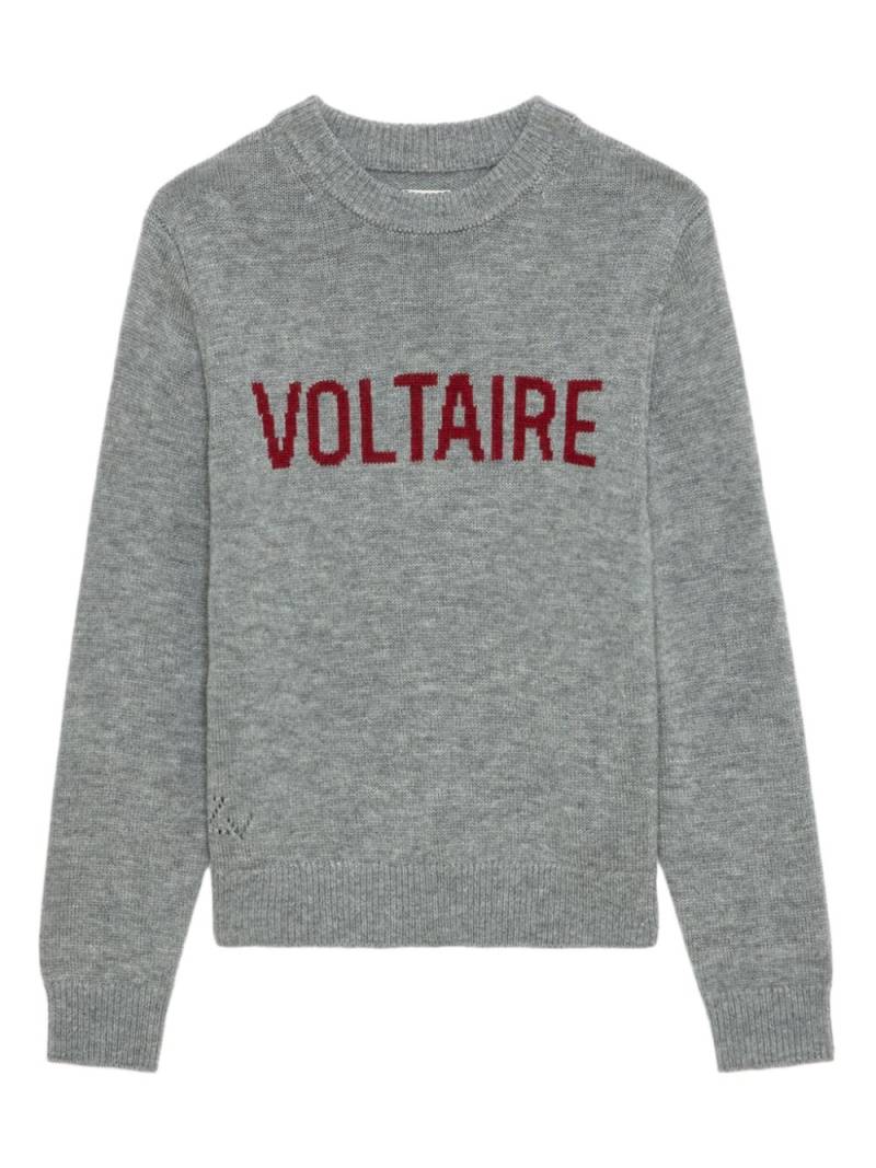 Zadig & Voltaire Kids embroidered-logo sweater - Grey von Zadig & Voltaire Kids