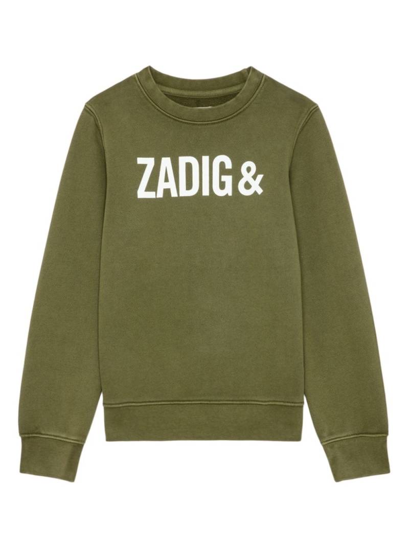 Zadig & Voltaire Kids embroidered-logo sweatshirt - Green von Zadig & Voltaire Kids