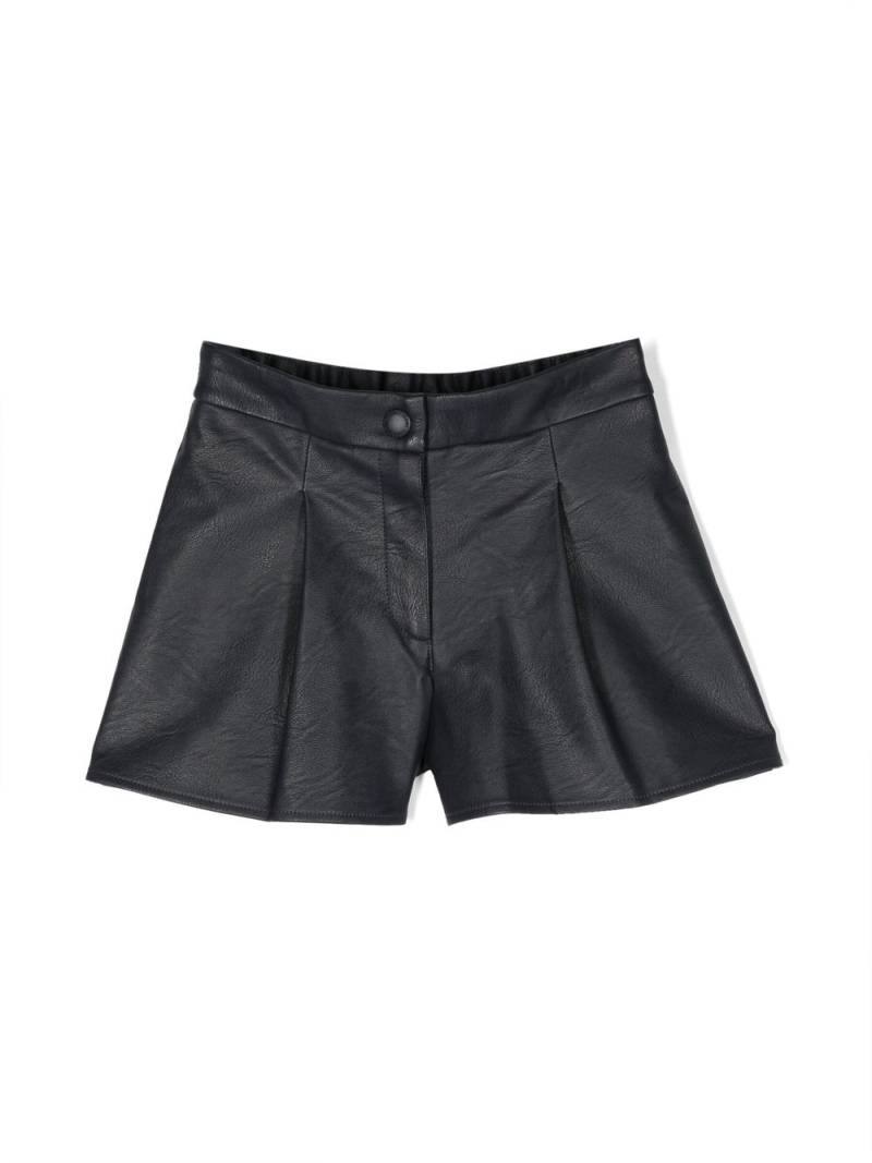 Zadig & Voltaire Kids faux-leather pleat-detail shorts - Blue von Zadig & Voltaire Kids