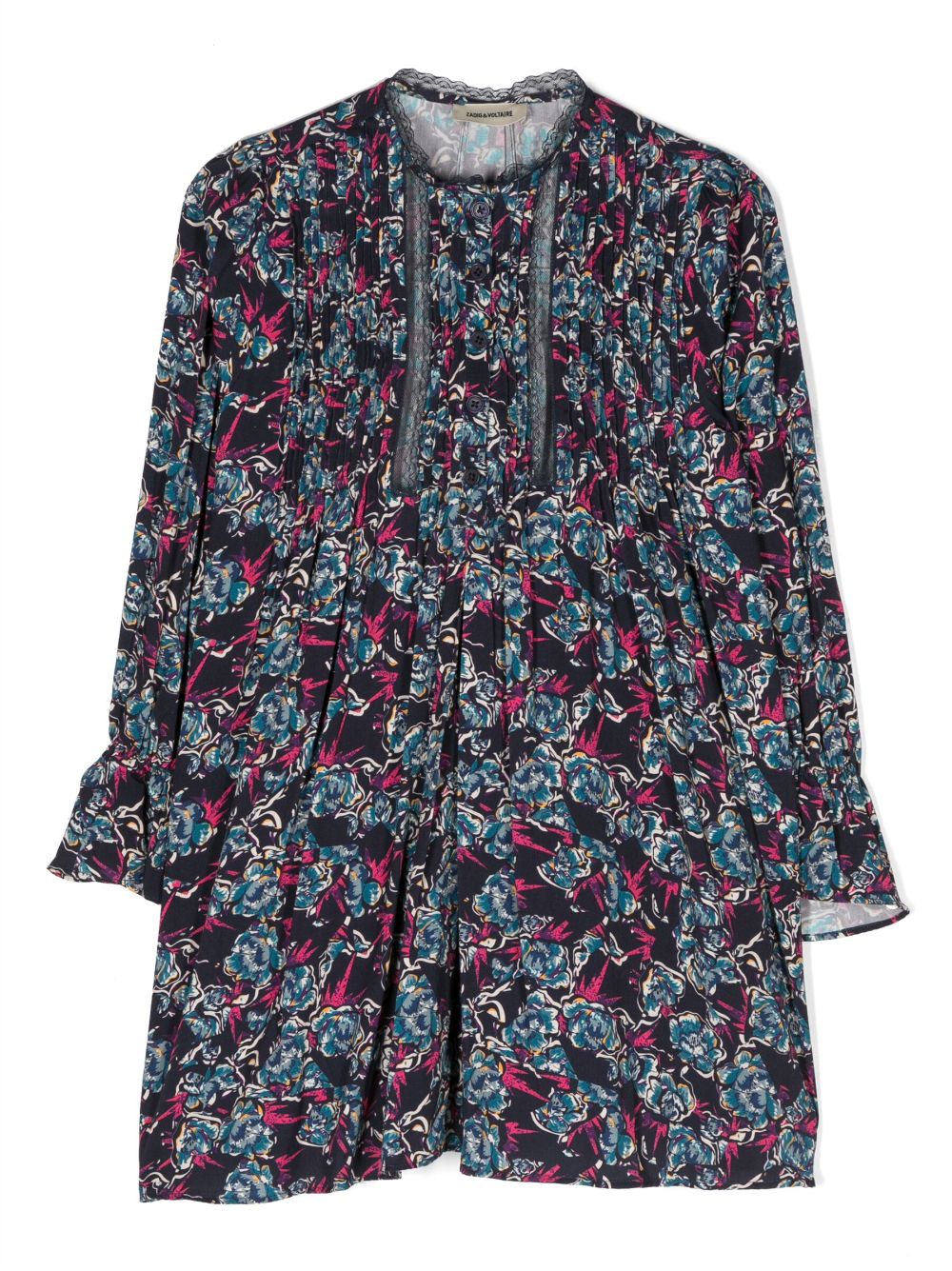 Zadig & Voltaire Kids floral-print long-sleeved dress - Blue von Zadig & Voltaire Kids