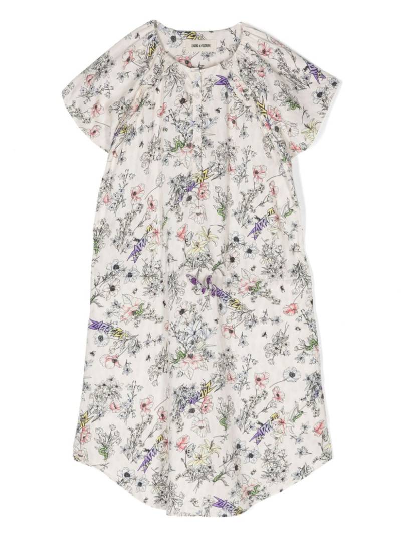 Zadig & Voltaire Kids floral-print twill dress - Neutrals von Zadig & Voltaire Kids