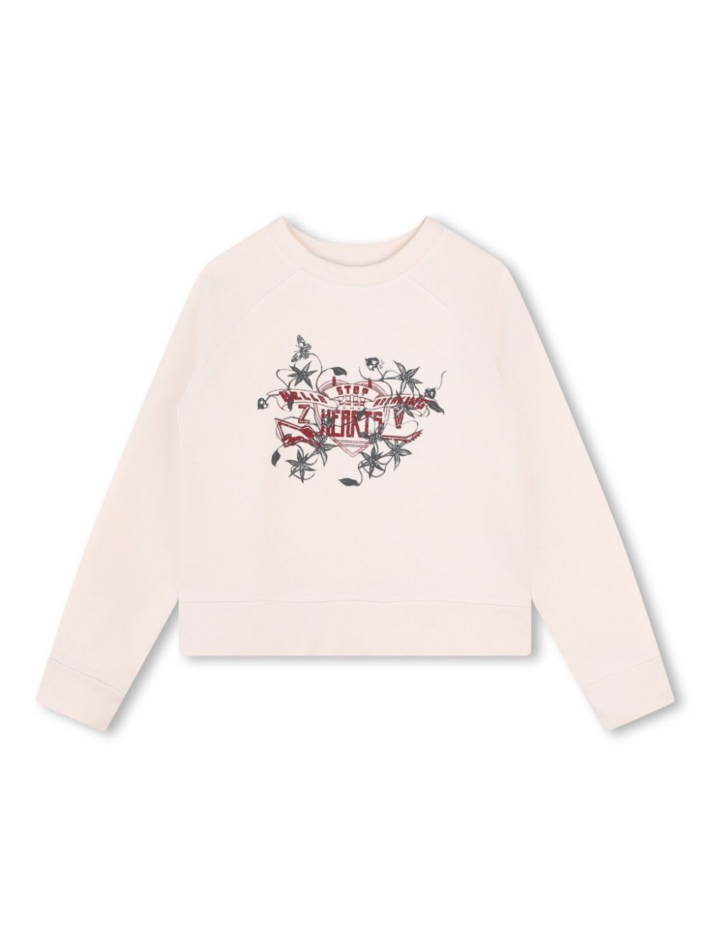 Zadig & Voltaire Kids hearts-print sweatshirt - Neutrals von Zadig & Voltaire Kids