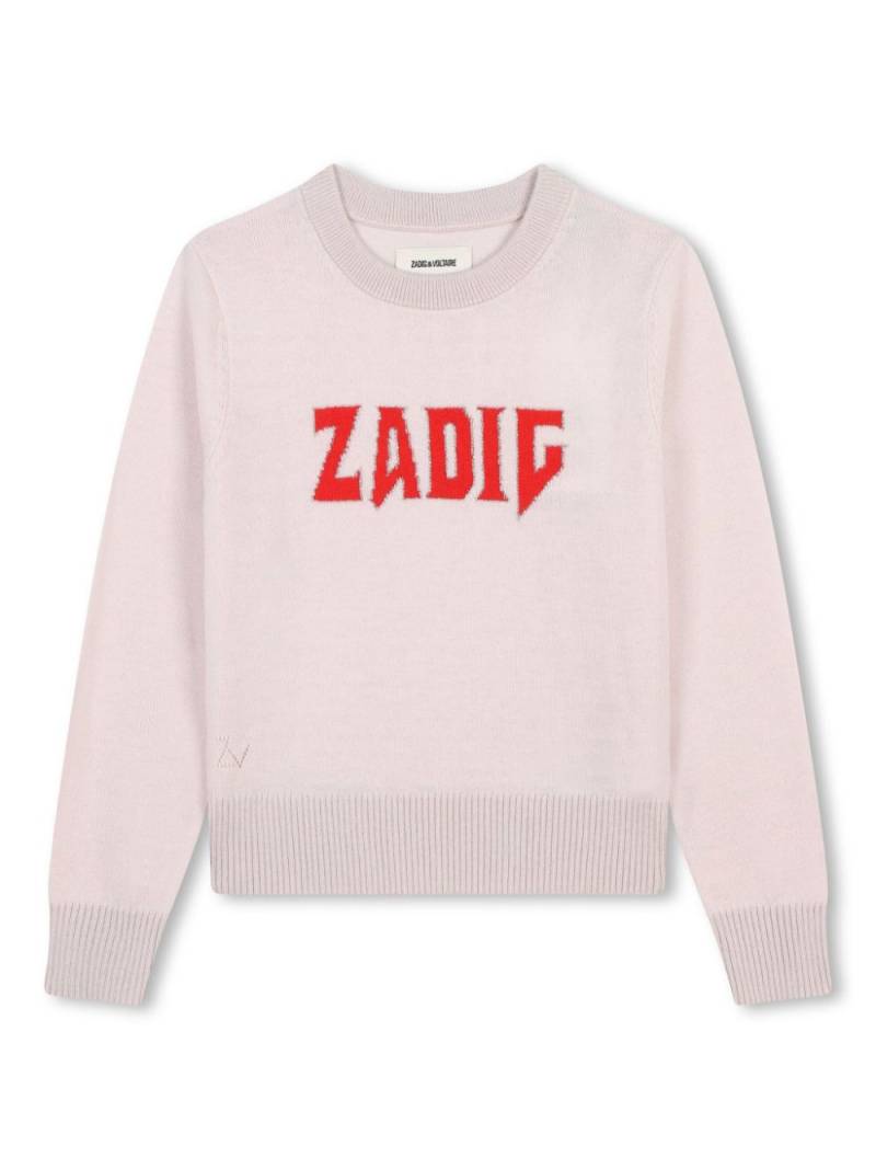 Zadig & Voltaire Kids intarsia logo jumper - Pink von Zadig & Voltaire Kids