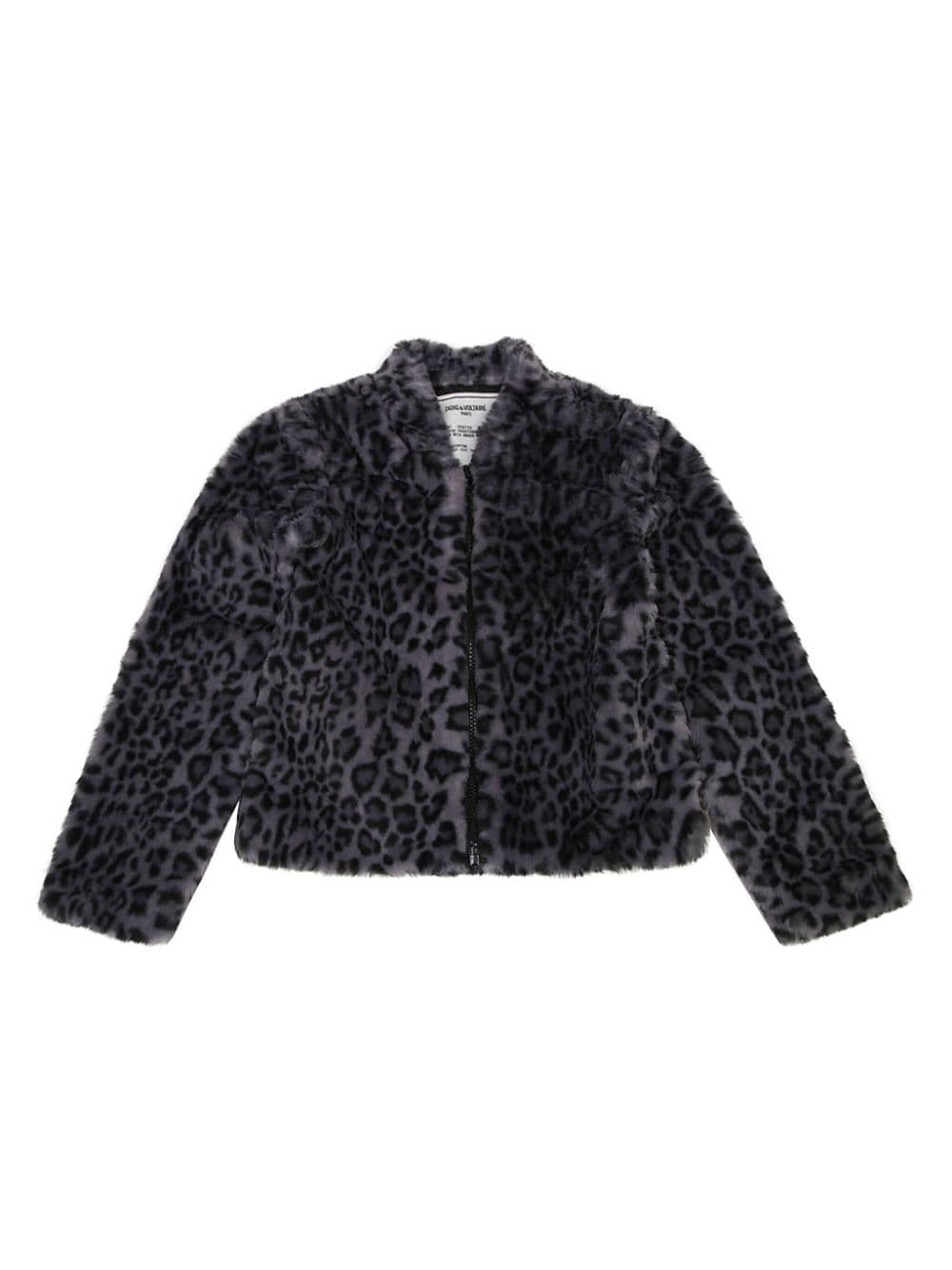 Zadig & Voltaire Kids leopard print faux fur jacket - Black von Zadig & Voltaire Kids