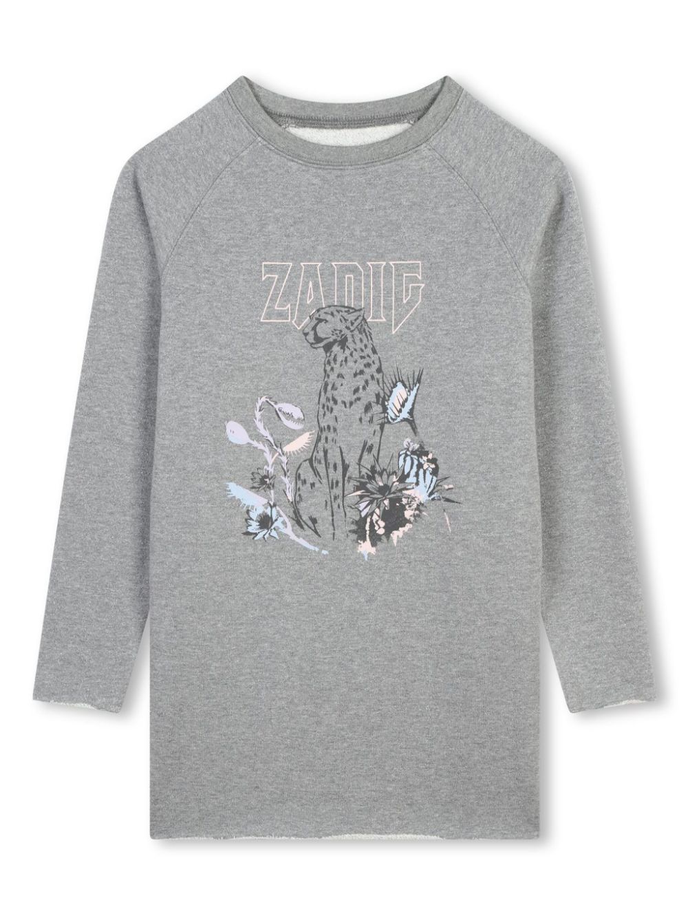 Zadig & Voltaire Kids leopard print mini dress - Grey von Zadig & Voltaire Kids