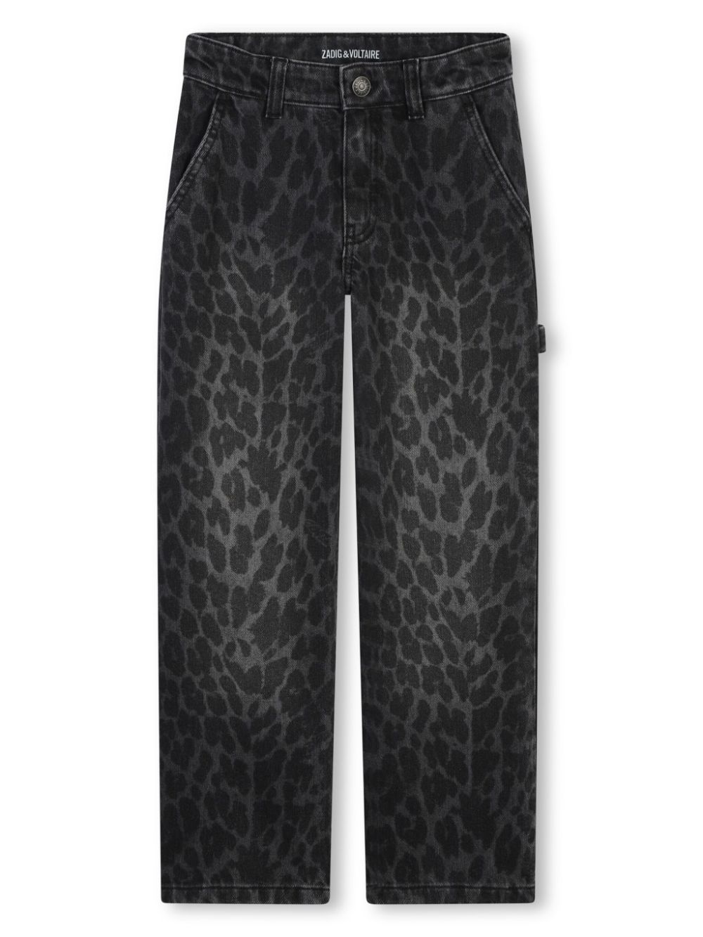 Zadig & Voltaire Kids leopard-print straight-leg jeans - Black von Zadig & Voltaire Kids