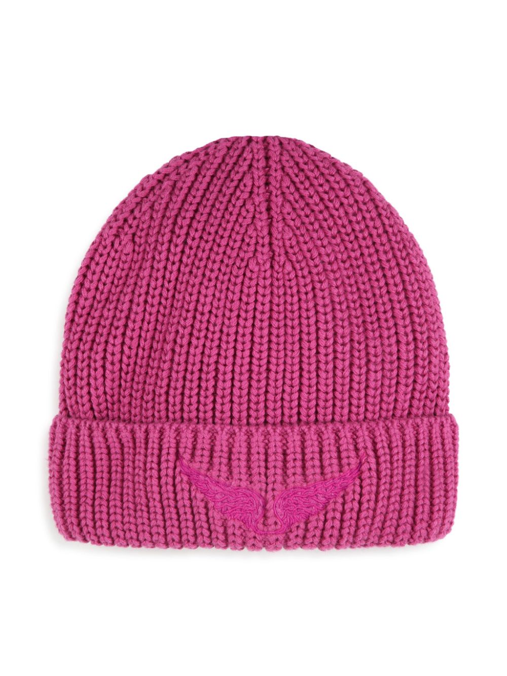 Zadig & Voltaire Kids logo-embroidered ribbed beanie - Pink von Zadig & Voltaire Kids