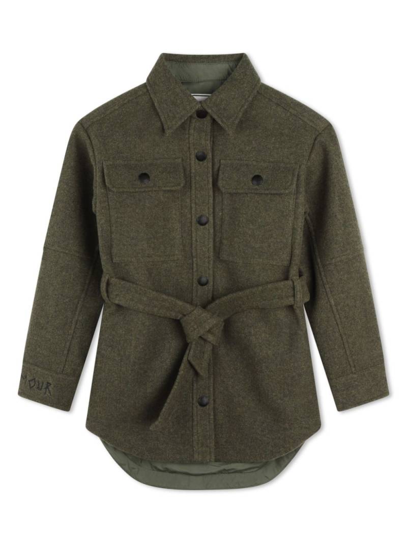 Zadig & Voltaire Kids logo-embroidered shirt jacket - Green von Zadig & Voltaire Kids