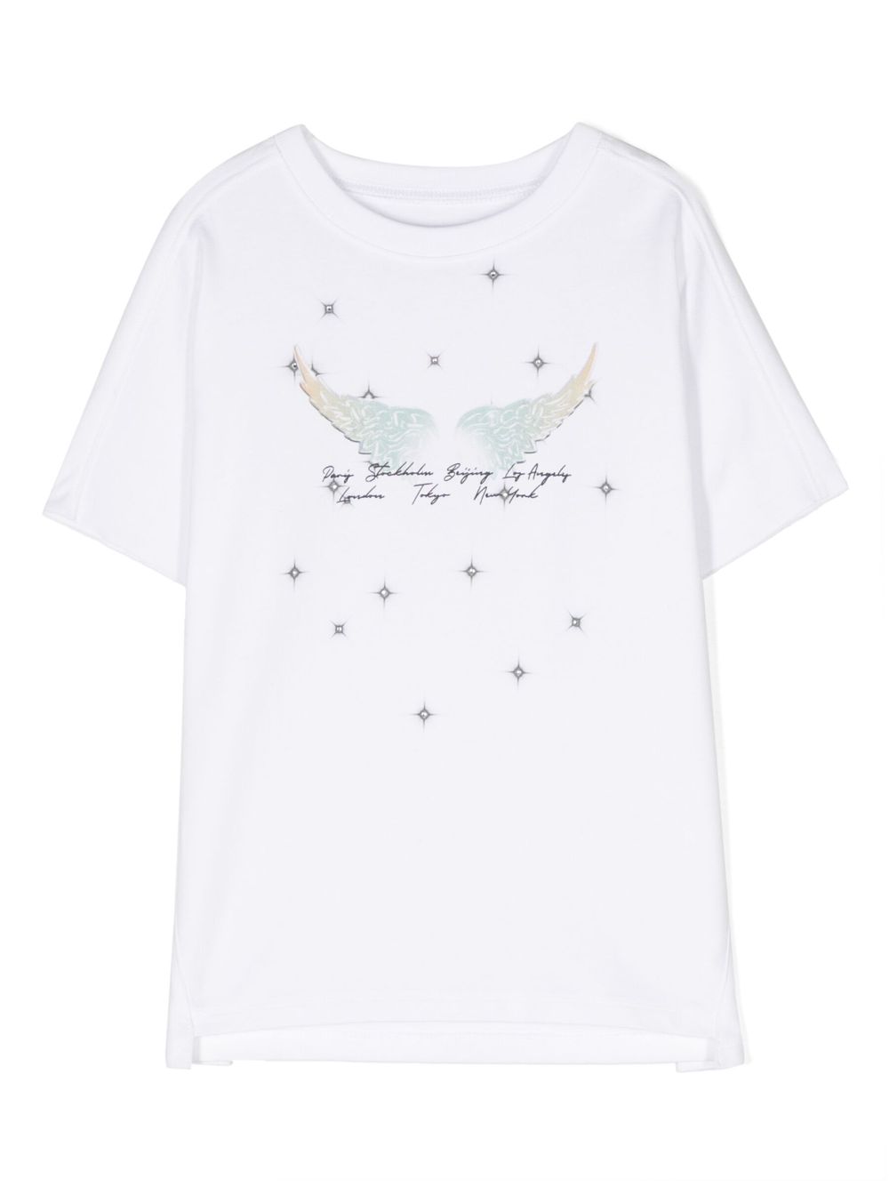 Zadig & Voltaire Kids logo-print rhinestone-embellished T-shirt - White von Zadig & Voltaire Kids