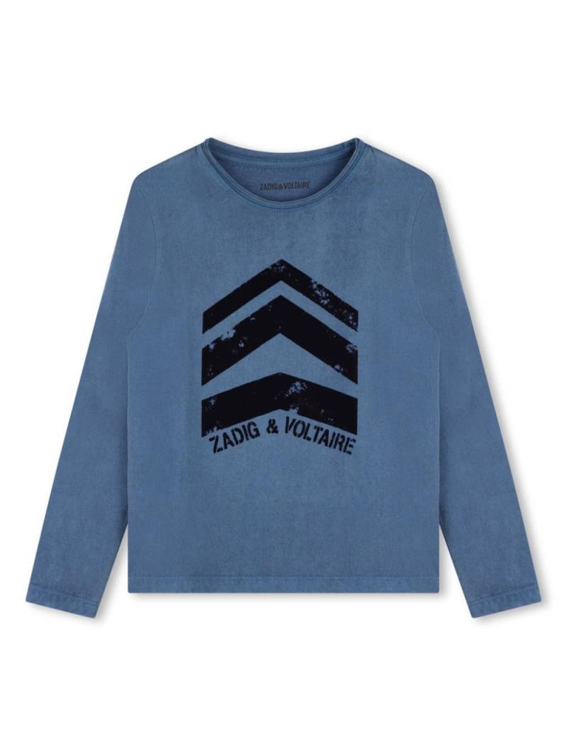 Zadig & Voltaire Kids logo-print sweater - Blue von Zadig & Voltaire Kids