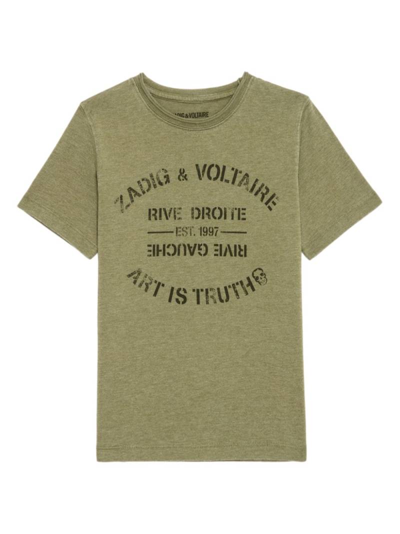 Zadig & Voltaire Kids logo-print t-shirt - Green von Zadig & Voltaire Kids