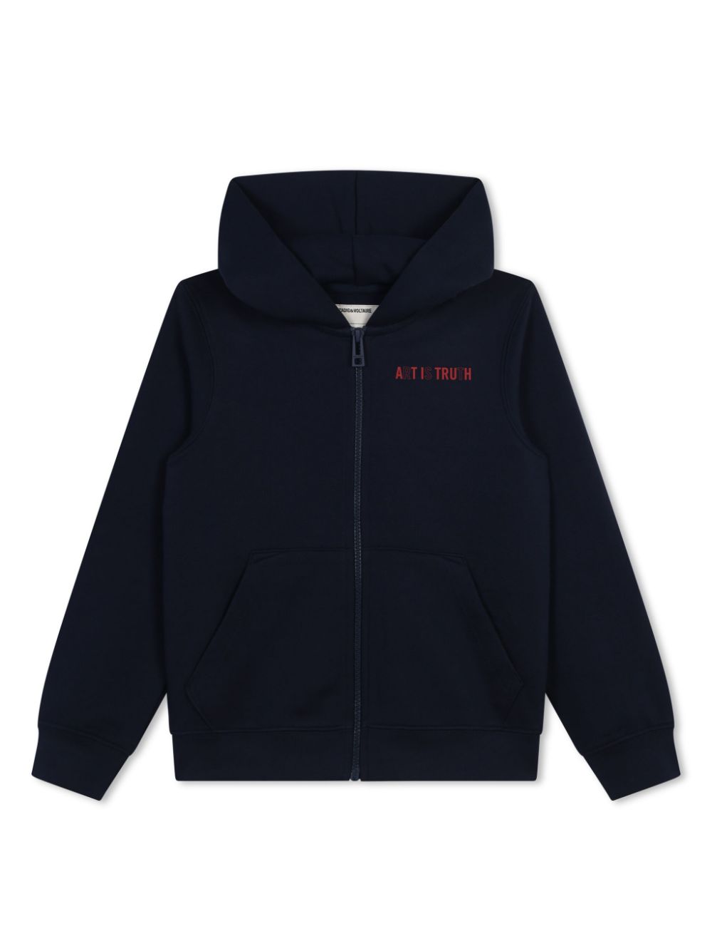 Zadig & Voltaire Kids logo-print zip-up hoodie - Black von Zadig & Voltaire Kids