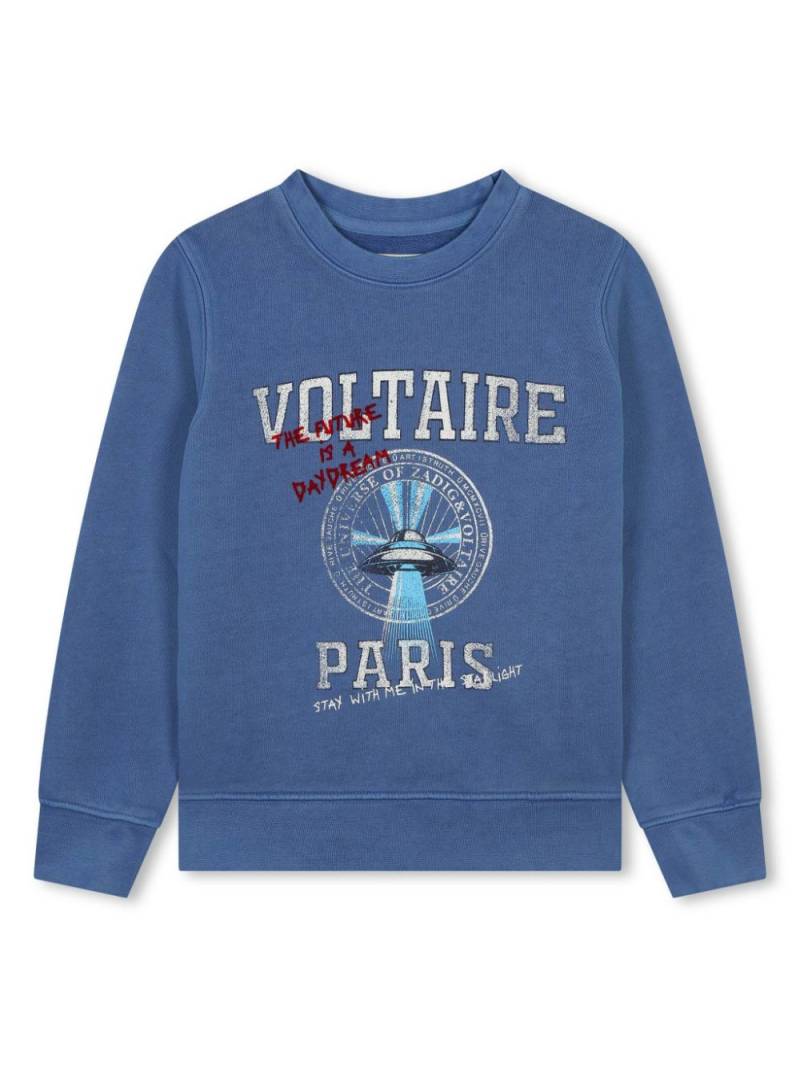 Zadig & Voltaire Kids logo sweatshirt - Blue von Zadig & Voltaire Kids