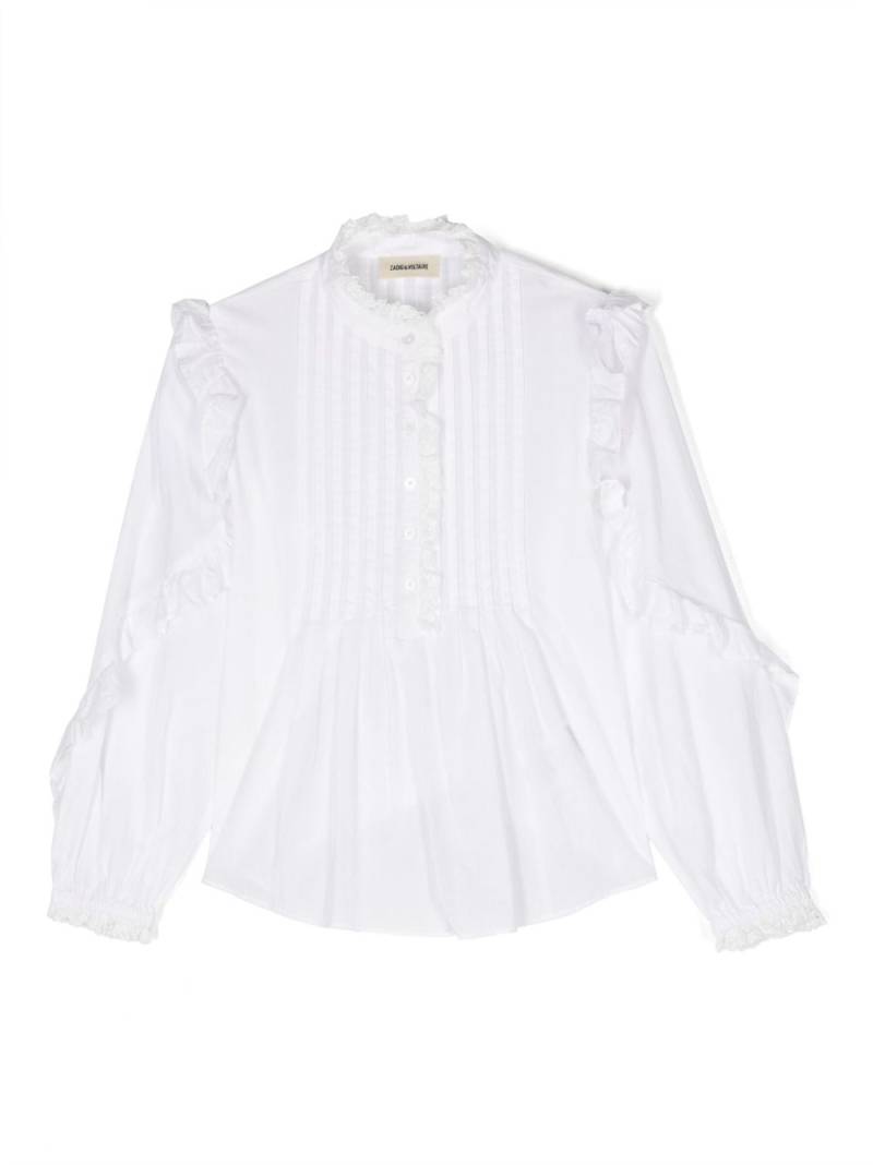 Zadig & Voltaire Kids ruffle-detail long-sleeved blouse - White von Zadig & Voltaire Kids