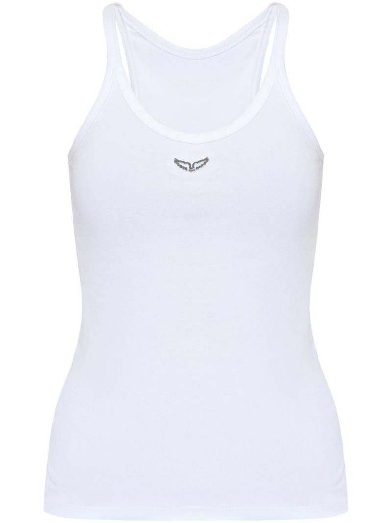 Zadig&Voltaire Alba logo-plaque cotton tank top - White von Zadig&Voltaire