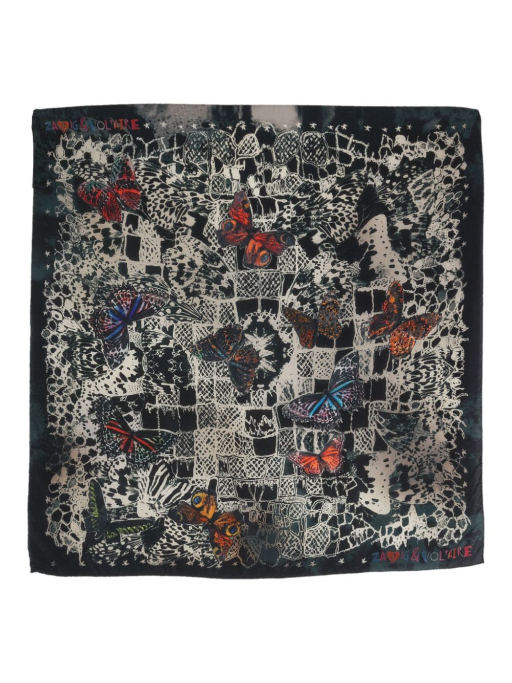 Zadig&Voltaire Blondie 70 organic-silk scarf - Blue von Zadig&Voltaire